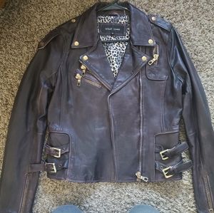 Black rivet leather jacket